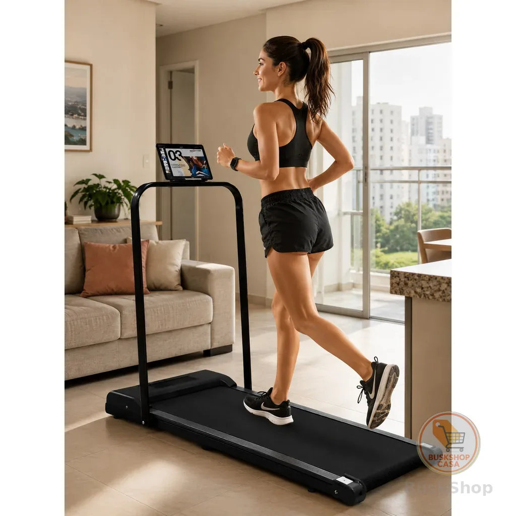 Esteira Elétrica Portátil Fitness Residencial Até 120 kg Velocidade 0-6km/h (127V/220V)