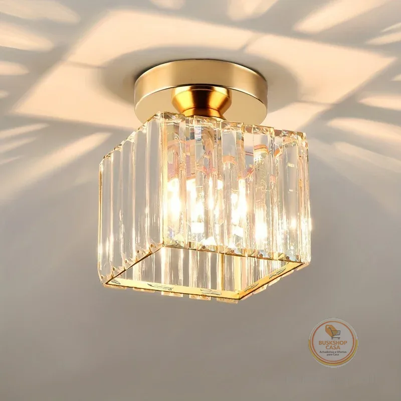 Lâmpada Led Moderna Para Corredor Com LumináRia De Teto De Cristal Para Corredor, Varanda 3 Cores 85V-256V