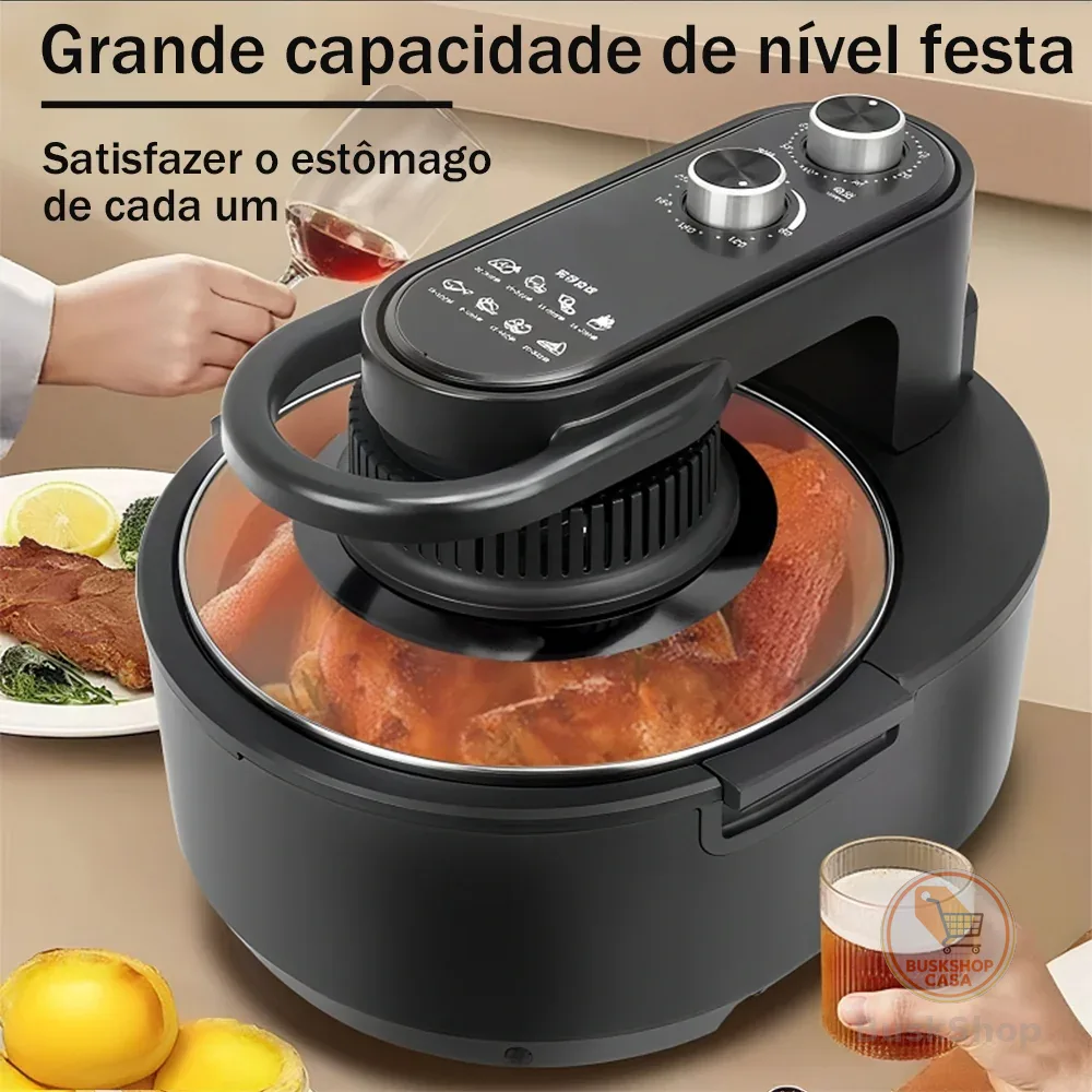 Air Fryer Elétrica Sem Óleo: Panela Removível, Grande Capacidade 110V/220V