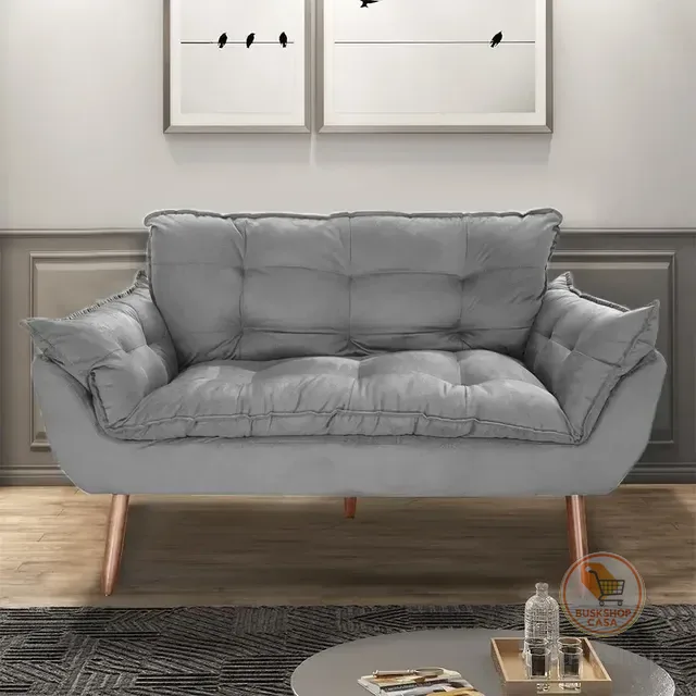 Namoradeira Opala 2 Lugares Tecido Suede Para Sala De Estar