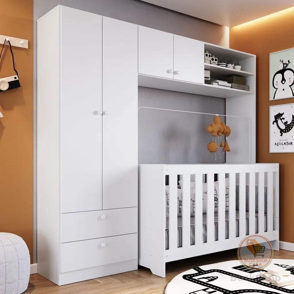 Quarto de Bebê Completo 3 em 1 Imaginação 4 Portas - Pnr Móveis