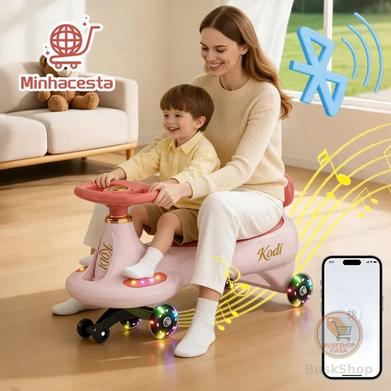 Carrinho De Rolimã Com Led elétrico Bluetooth Que Brinquedo Criança Brincadeiras de Rua