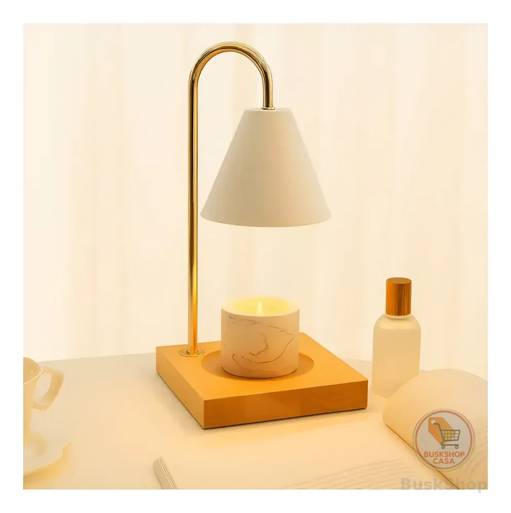 Luminária De Mesa Aquecedora De Vela Aromática Decoração Preto Branco