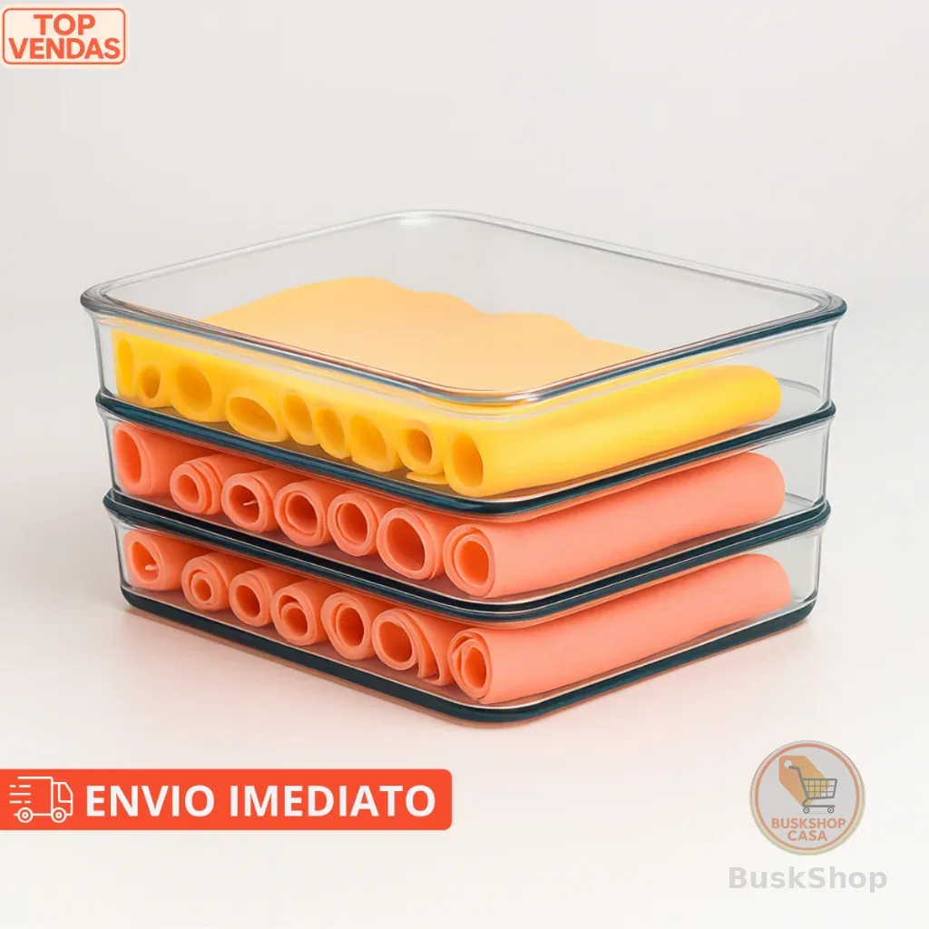 Kit Porta Frios Presunto Queijo Kit Acrílico Resistente Duplex Com Tampa Hermético Empilhável