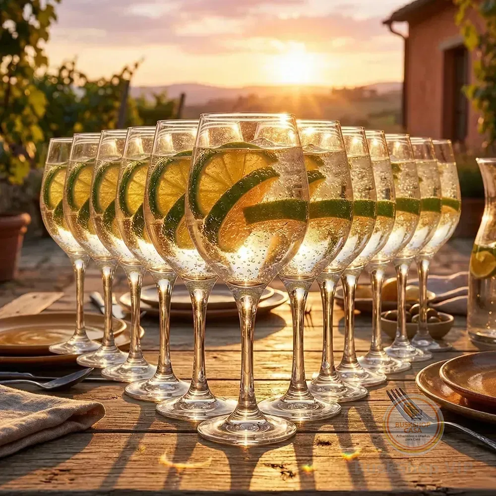 Jogo De Taças Para Vinho Ruvolo De Vidro, 490 Ml  Kit Com 12 Peças Incolor