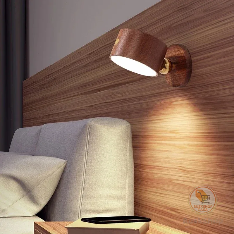 Lâmpada De Cabeceira Recarregável Magnetica Para Parede Do Quarto Corredor E Varanda USB LED
