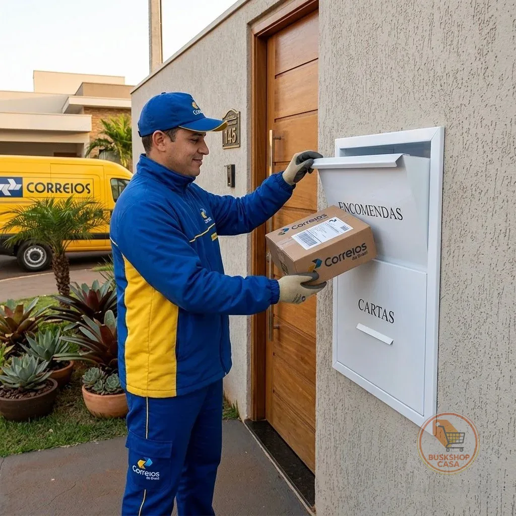 Caixa De Encomendas Correios Mercadoria Antiroubo De Embutir Muro Portão