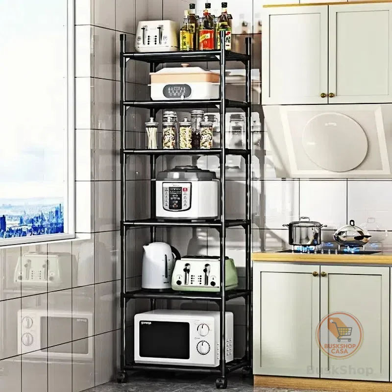 Estante 5 Prateleiras Cozinha de Aço Multiuso Utensílios Casa Escritório Organizador