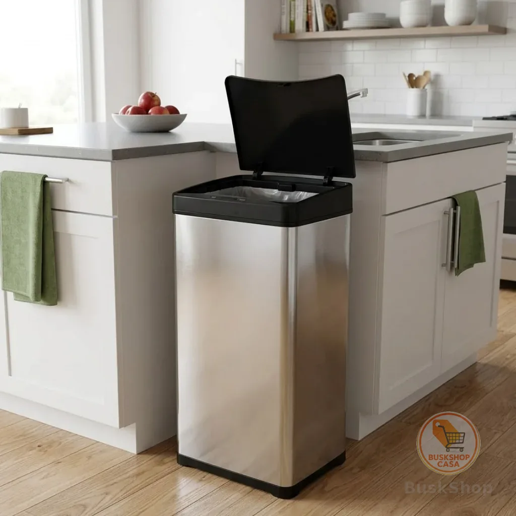 Lixeira Automática Cozinha Aço Inox 50L Inteligente Sensor Premium