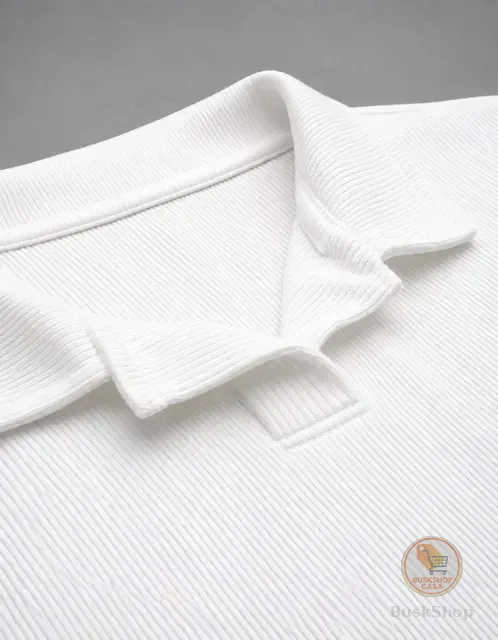 Camisa Camiseta Polo Masculina Texturizada Sem Botão