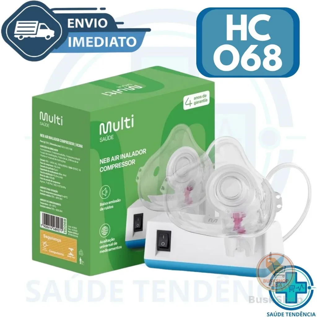 Inalador Nebulizador Multilaser Compressor Branco Hc223 HC068 HC025