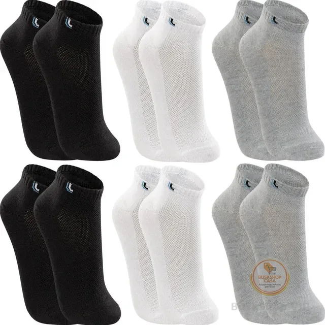 Kit 6 Pares Meias Lupo Cano Curto Academia Algodão