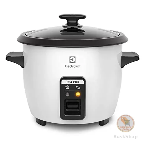 Electrolux Panela Elétrica vapor arroz capacidade 1,3L 7 xícaras manter aquecido panela removivel antiaderente tampa vidro RCB50 branca 220v por Rita Lobo