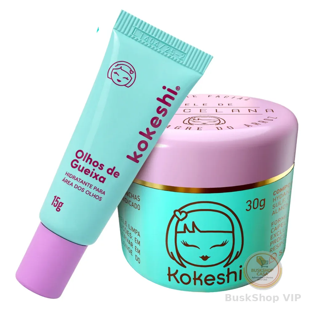 Kit Dupla Renovadores Faciais Kokeshi Pele Porcelana Olhos Gueixa