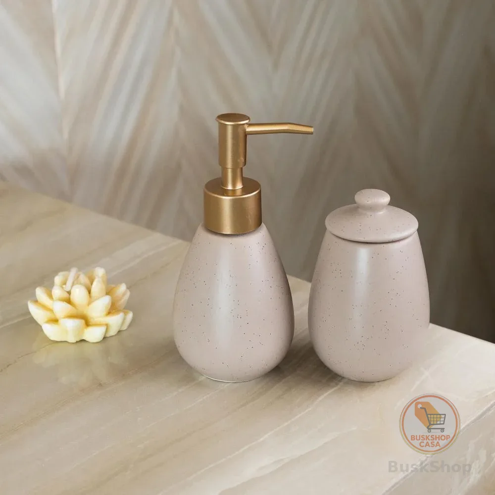 2 Peças Wolff Granilite para Banheiro de Cerâmica Nude