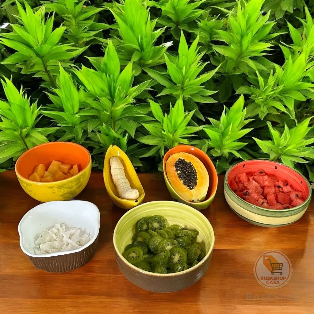 Bowl de Frutas Decorado Feito de Cerâmica Para Cozinha Pintados á Mão