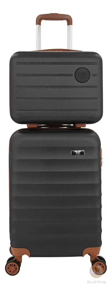 Kit Mala De Viagem Bordo Mão Pequena 10kg Abs Cadeado 360 Cor Preto