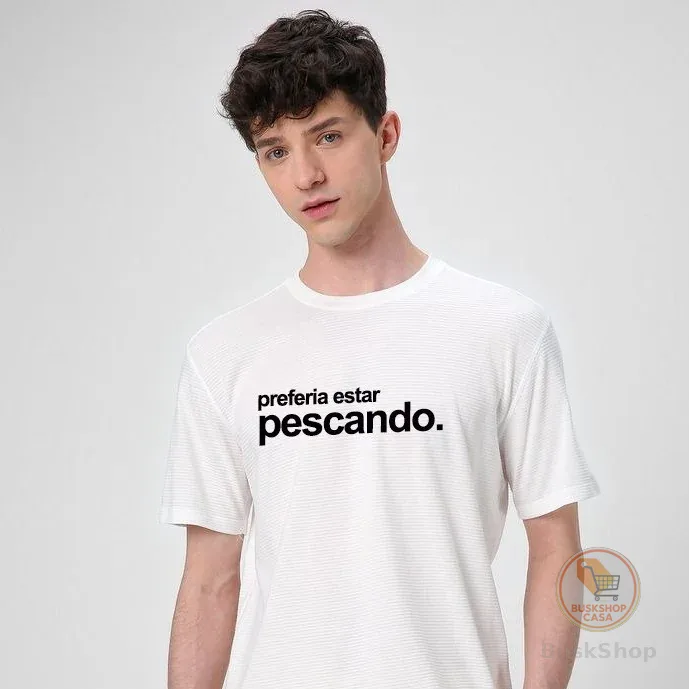 Camiseta Camisa Masculina Feminino Unissex Pescaria Algodão Pescando Básica Envio Imediato