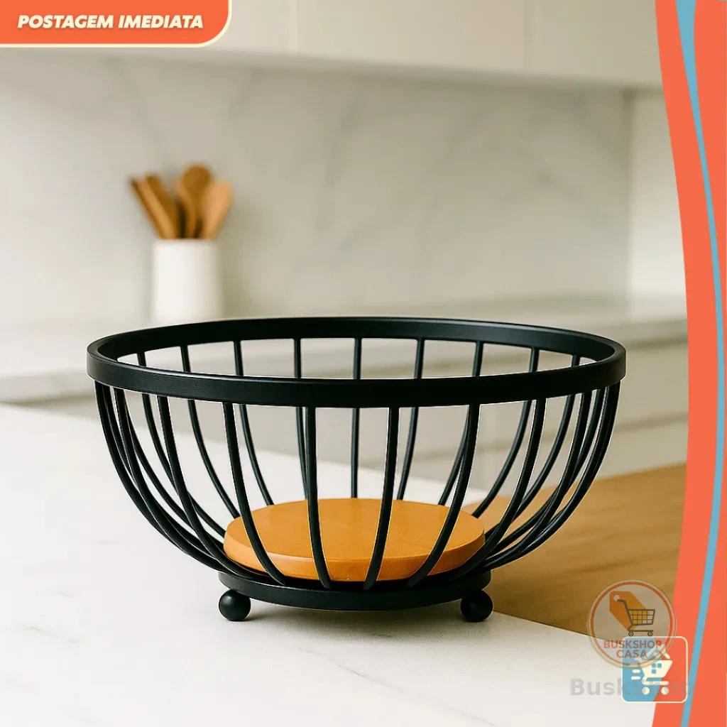Fruteira de Mesa Estrutura em Ferro e MDF – Design Elegante, Durável e Funcional
