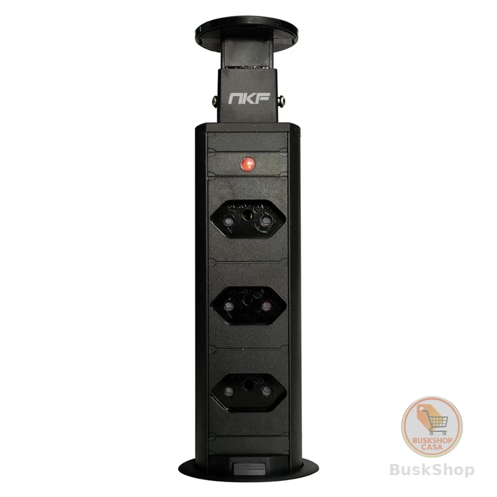 Torre de Tomada de Embutir Retrátil Mesa Multiplug 3 Tomadas Torre de Tomada 20 Amperes