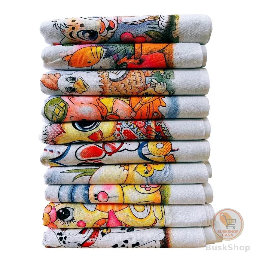 Pano De Prato Estampado Bainha Kit Com 10 Peças