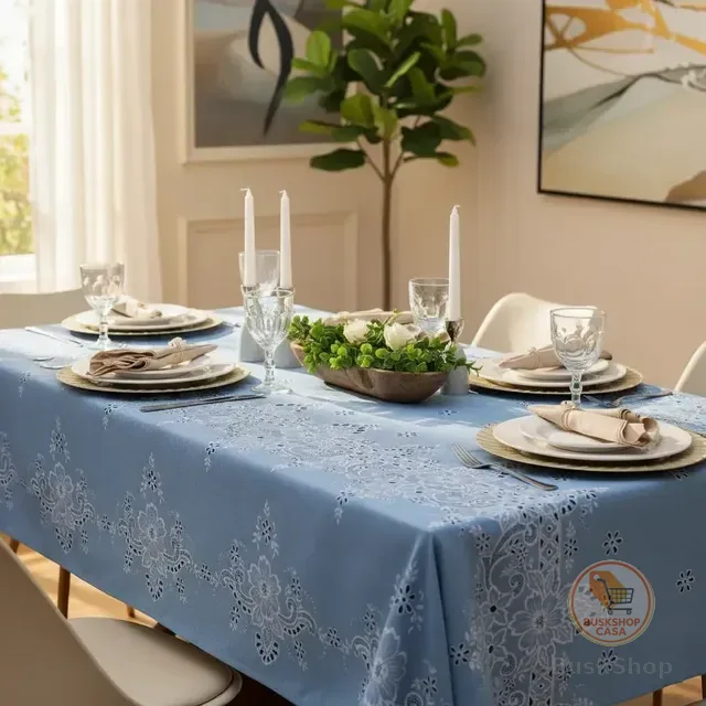 Toalha De Mesa De Linhão 6 Lugares.