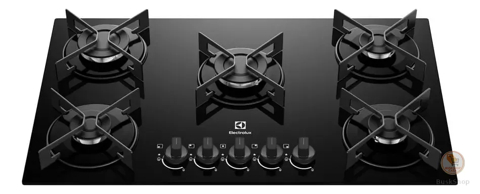 Cooktop 5 Bocas a Gás Electrolux Mesa de Vidro Efficient Grade de Aço Fosco Bivolt