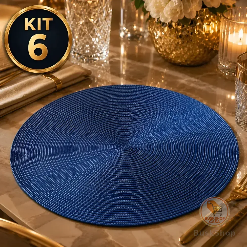 Jogo Americano Redondo 6 Peças Mesa Posta Cozinha 38 Cm Top