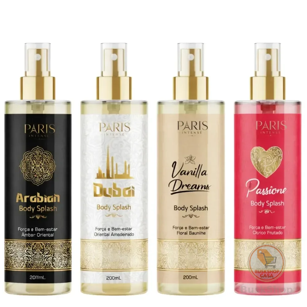Kit C/4 Body Splash Árabe 200ml Perfume Feminino Masculino Original