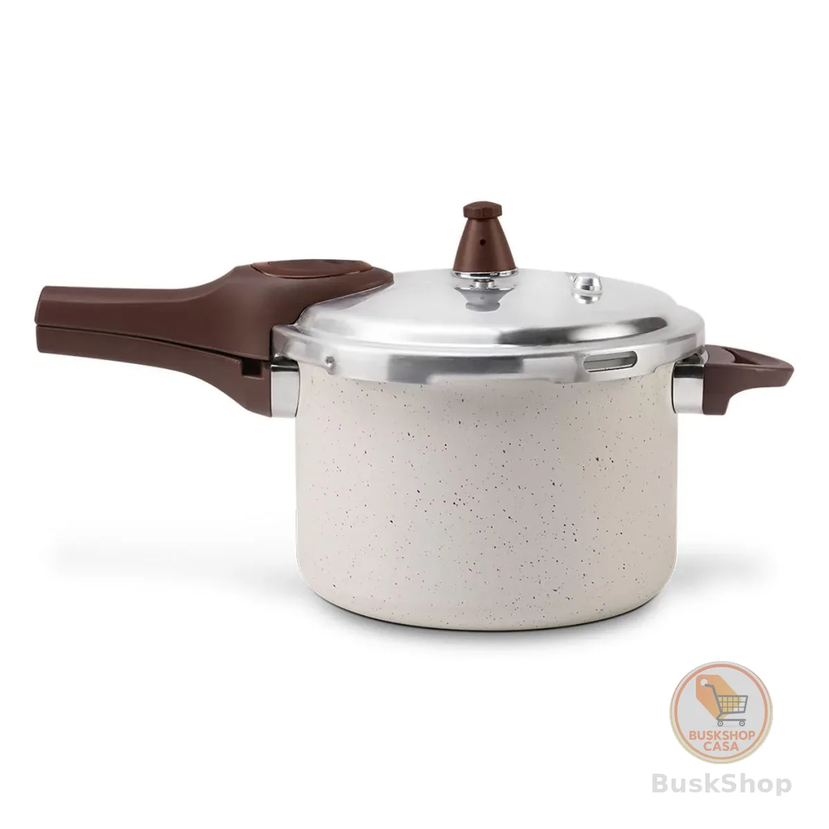 Brinox - Panela de Pressão 4,2L Antiaderente Ceramic Life com Fundo de Indução Pressure - Vanilla