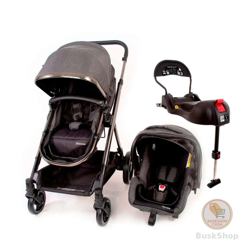 Travel System Safety 1st, Discover Trio, com Isofix, 0 a 15kg, Grey Chrome