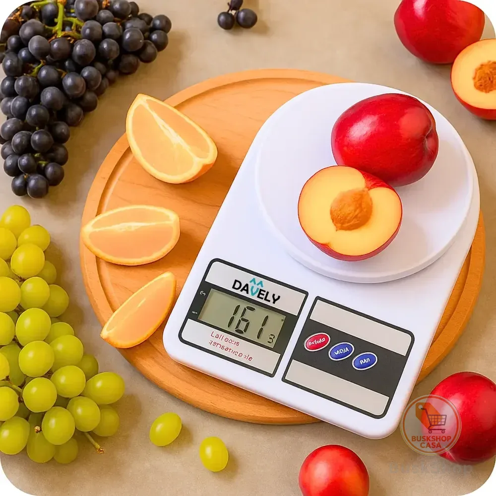 Balança Digital de Cozinha para Alimentos, 10 kg e Precisão de 1g Profissional E Uso Domestico Nutricional Para Pesar Alimentos Ou Confeitaria Comida Davely