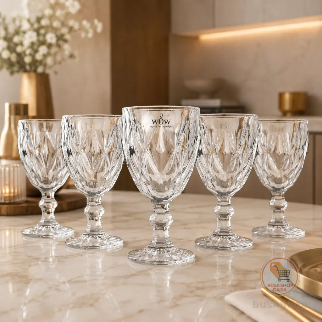 Jogo De Taças De Vidro Diamond Cristal 325ml 6 Peças
