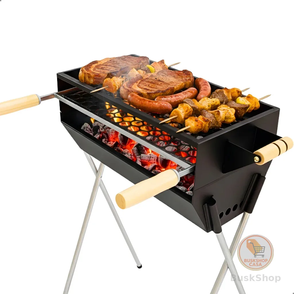 *PROMOÇÃO* Churrasqueira a Carvão Com Grelha Inclusa 87cm em Aço Carbono 3 Andares Grande Espetinho