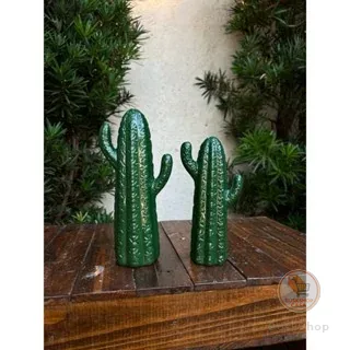 Kit Cacto de Cerâmica Decoração Casa Escritório Enfeite Festa Aniversário Louça