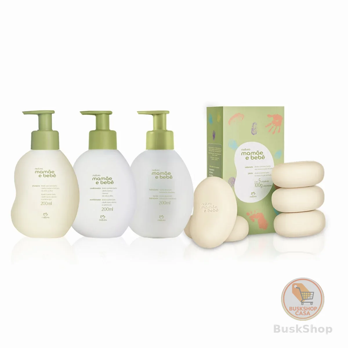 Kit Mamãe e Bebê Shampoo, Condicionador, Sabonete em Barra e Hidratante (4 produtos)