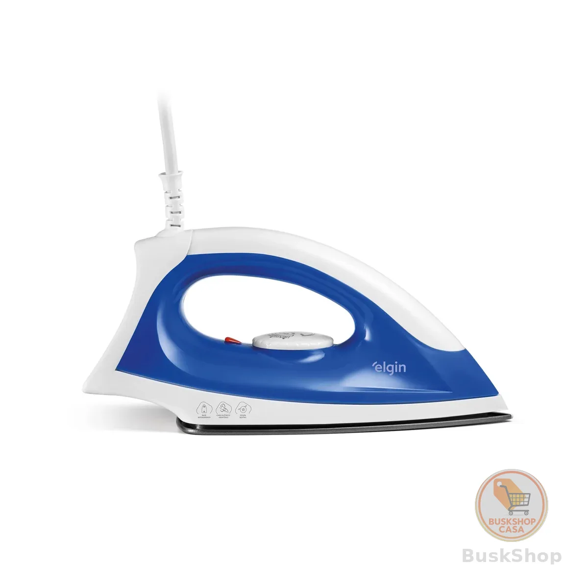Ferro de Passar a Seco Iron Force Elgin Branco e Azul Base Antiaderente 220V