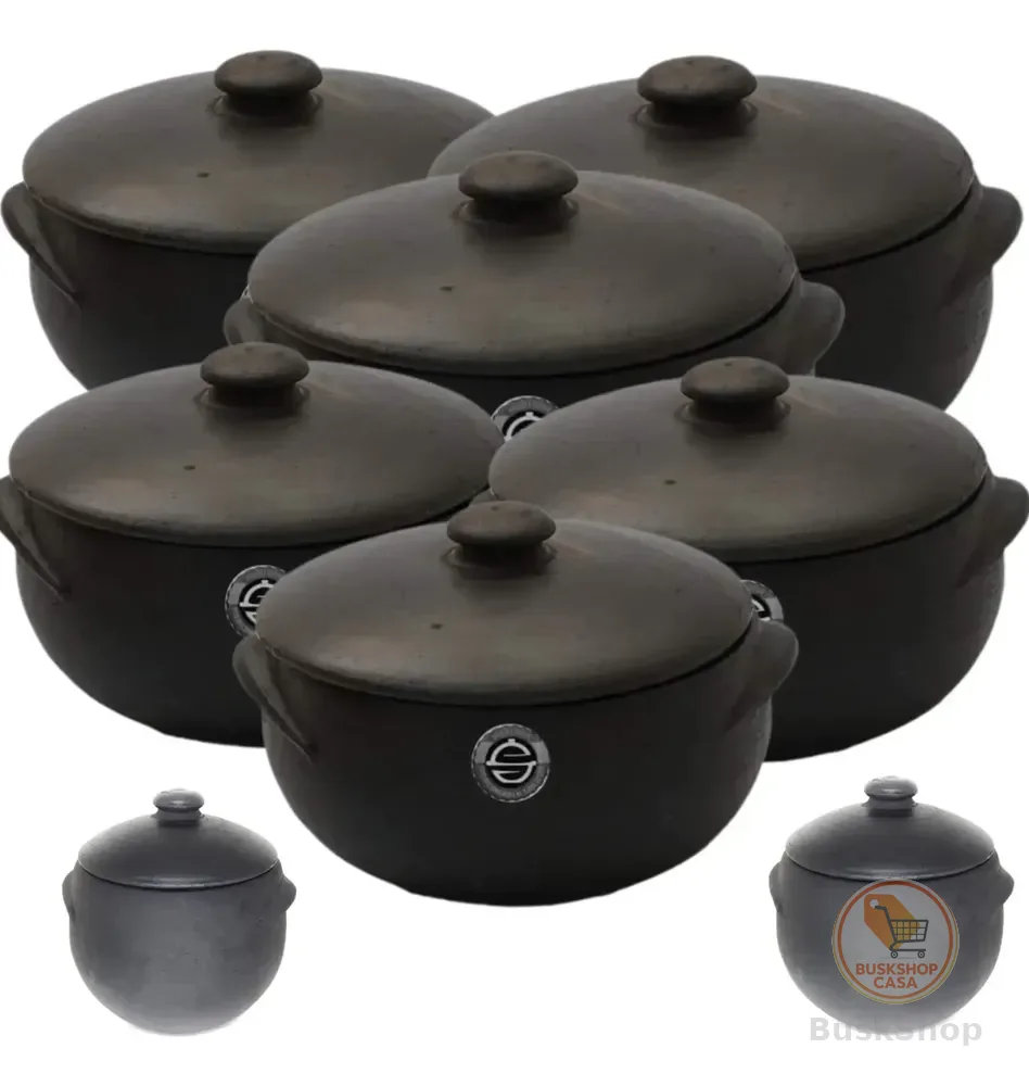 Kit 6 Panelas De Barro Tam.0 E 1 + Pimenteira