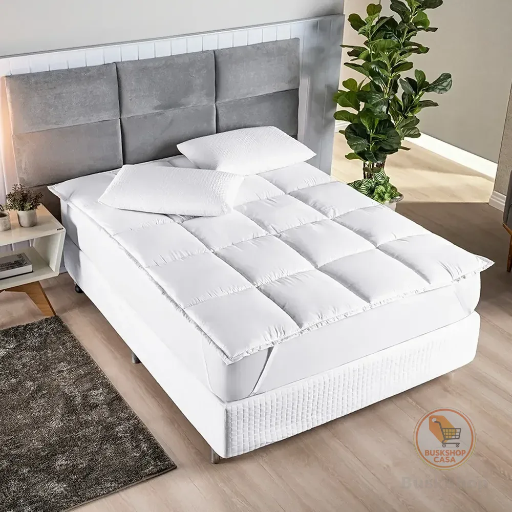 Pillow Top Casal 5 Cm Espessura Percal 400 Fios Macio Hotel