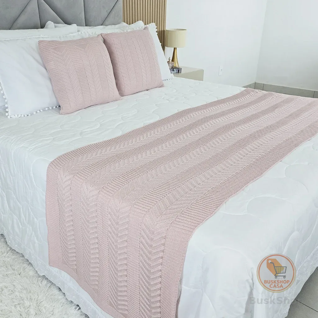 Peseira Manta Tricot Cama Casal Queen King Links - SOMENTE A PESEIRA