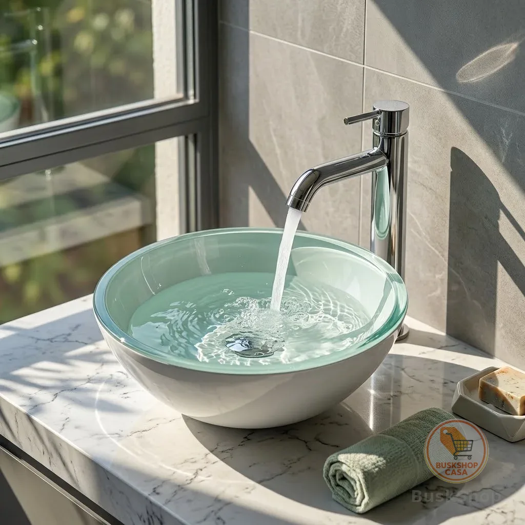 Cuba Redonda de Vidro Temperado Para Banheiro Lavabo Lavatório Em Cores Brilhante e Matte 35cm