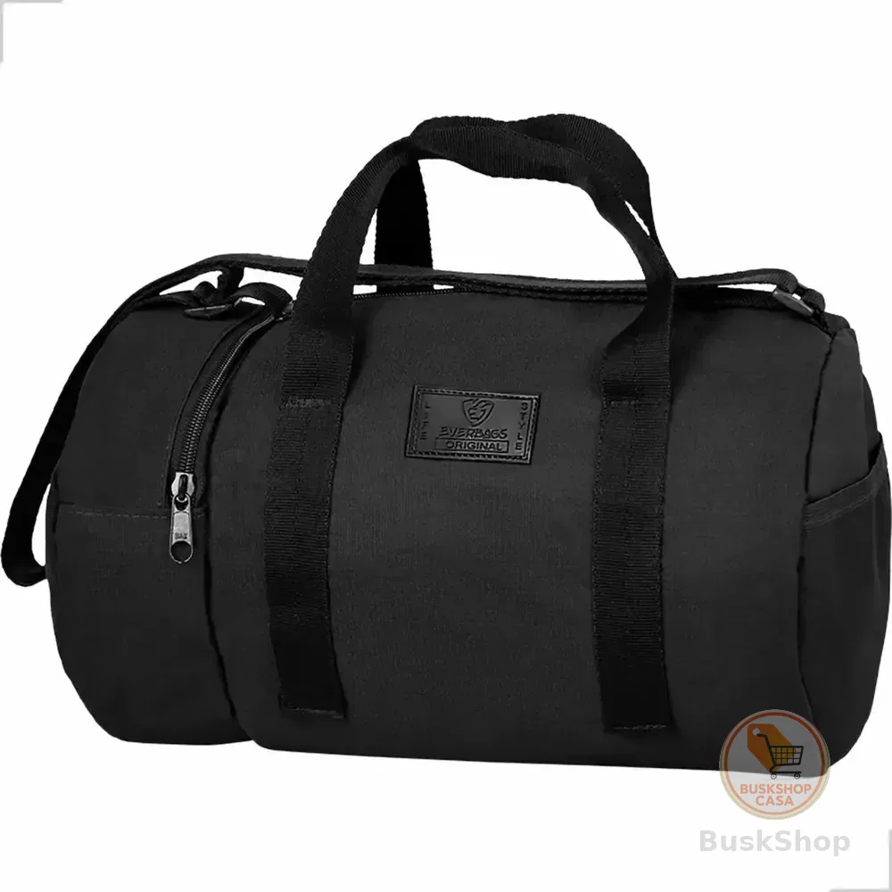 Mala Esportiva Everbags Mini Bagagem de Mão p/ Academia e Fitness Preta