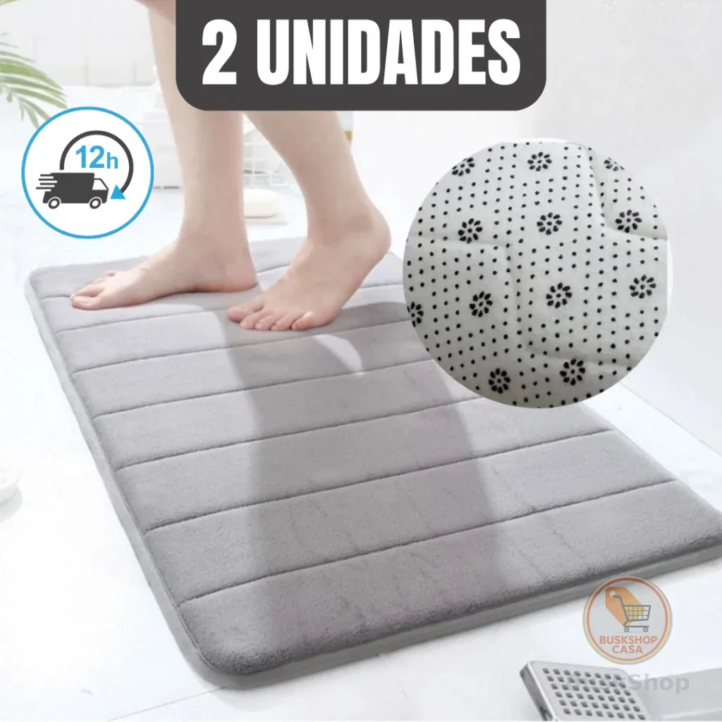 Kit 2 Tapete Antiderrapante Absorvente Banheiro Quarto Macio Soft Secagem Rapida 60x40 Tapetes Sala