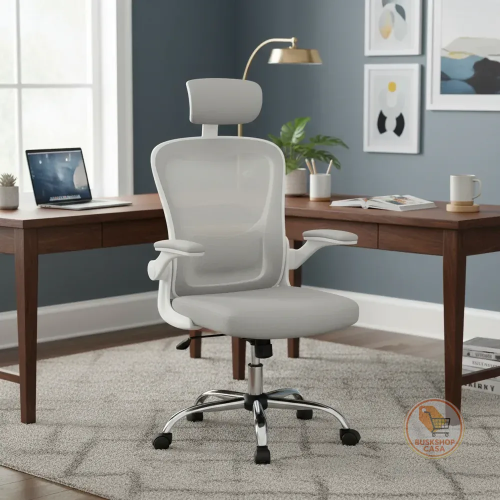 Cadeira De Escritório Ergonômica Giratória Boston G100 Com Estofado Mesh Luvinco Com Ajuste Lombar