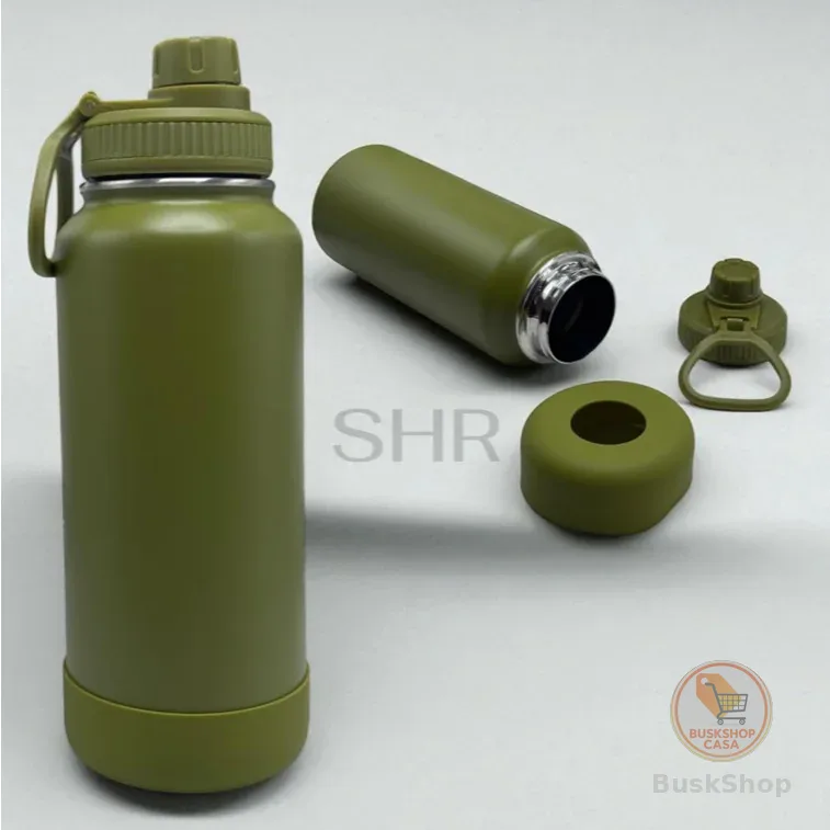 Garrafa Inox Térmica 350ML/600ML/800ML/1000ML Com Capinha Protetora De Silicone Antiderrapante