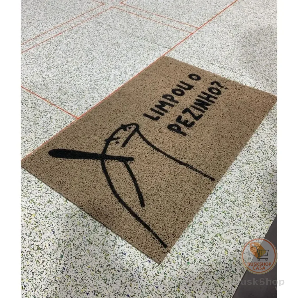 Tapete Capacho Decorativo personalizado Flork VINIL–(60X40)LOJA, CASA E EMPRESA -LIMPOU O PEZINHO