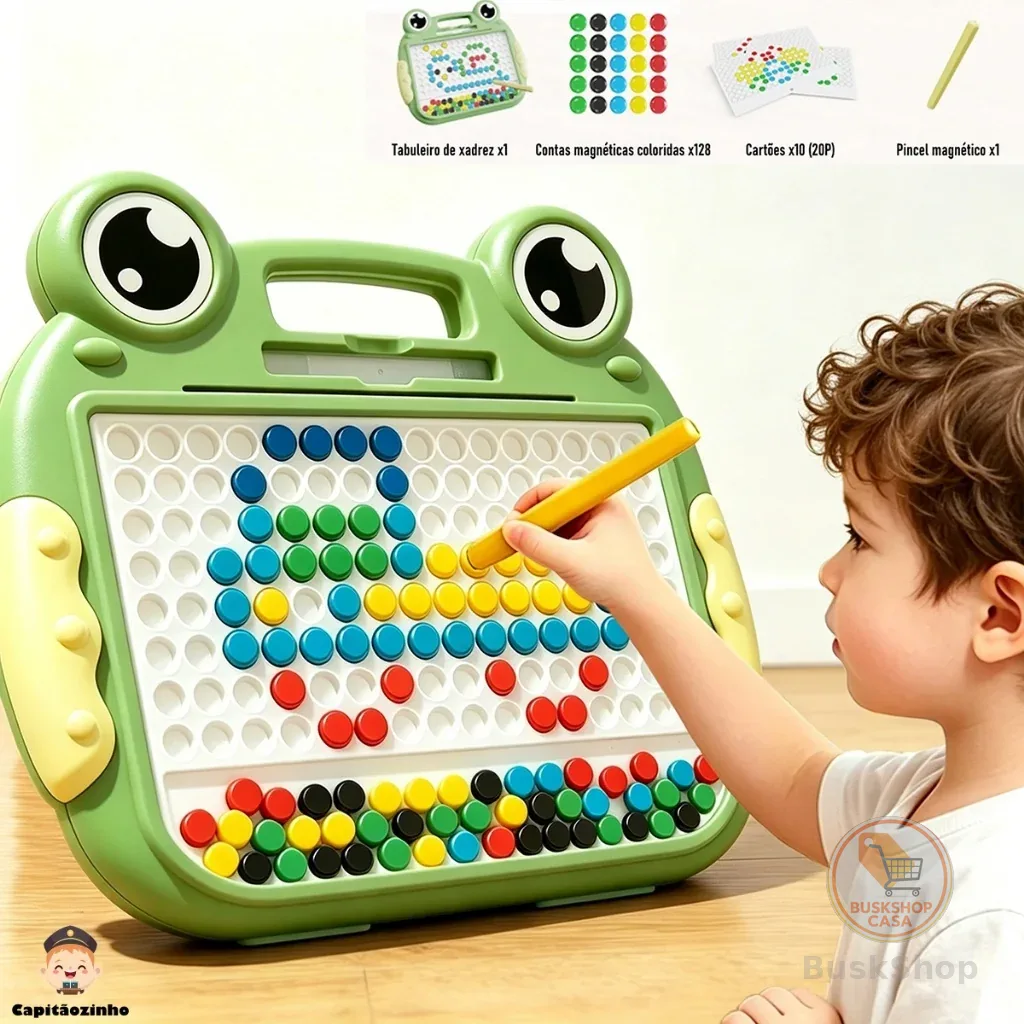 Lousa Mágica Caneta Magnética Prancheta Infantil Educativo Autismo Cartelas Desenho