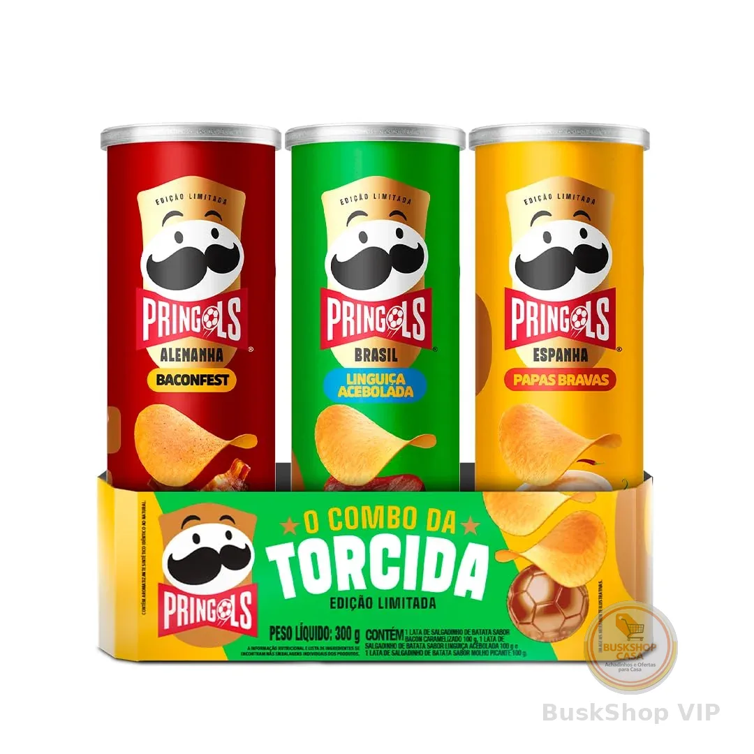 Salgadinho Batata Frita Pringles Tripack Especial Festa do Futebol