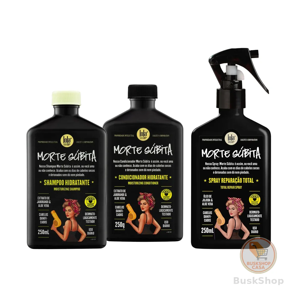 Kit Morte Súbita (Shampoo + Condicionador + Spray Reparaçao) - Lola From Rio