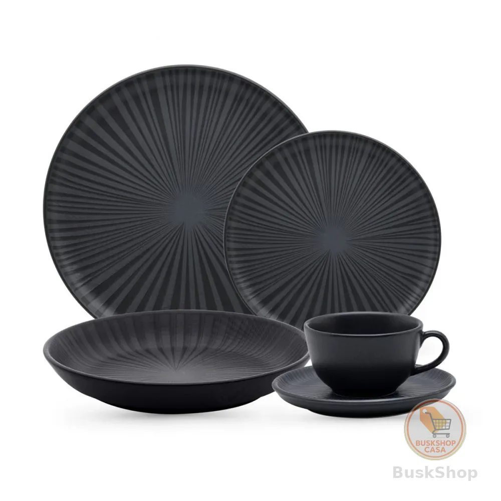 Aparelho de Jantar 20 Peças Flat Ônix Oxford